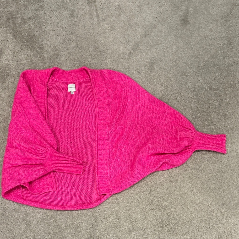 NIC+ZOE Fuchsia Pink Knit Shrug
